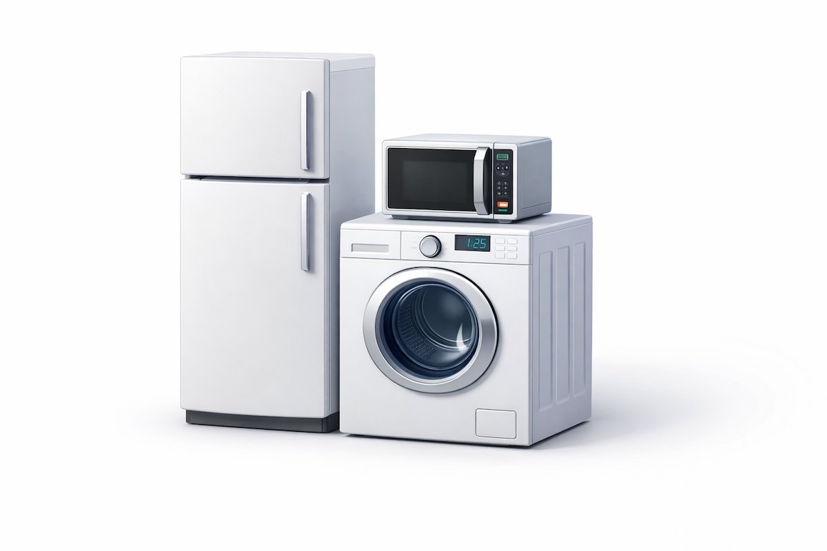 3D render of fridge, washing machine and appliances for collection service in London