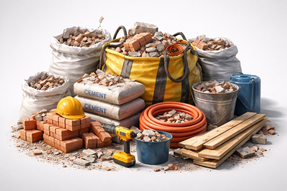 Builders waste removal London – bricks, cement bags, rubble and mixed construction debris
