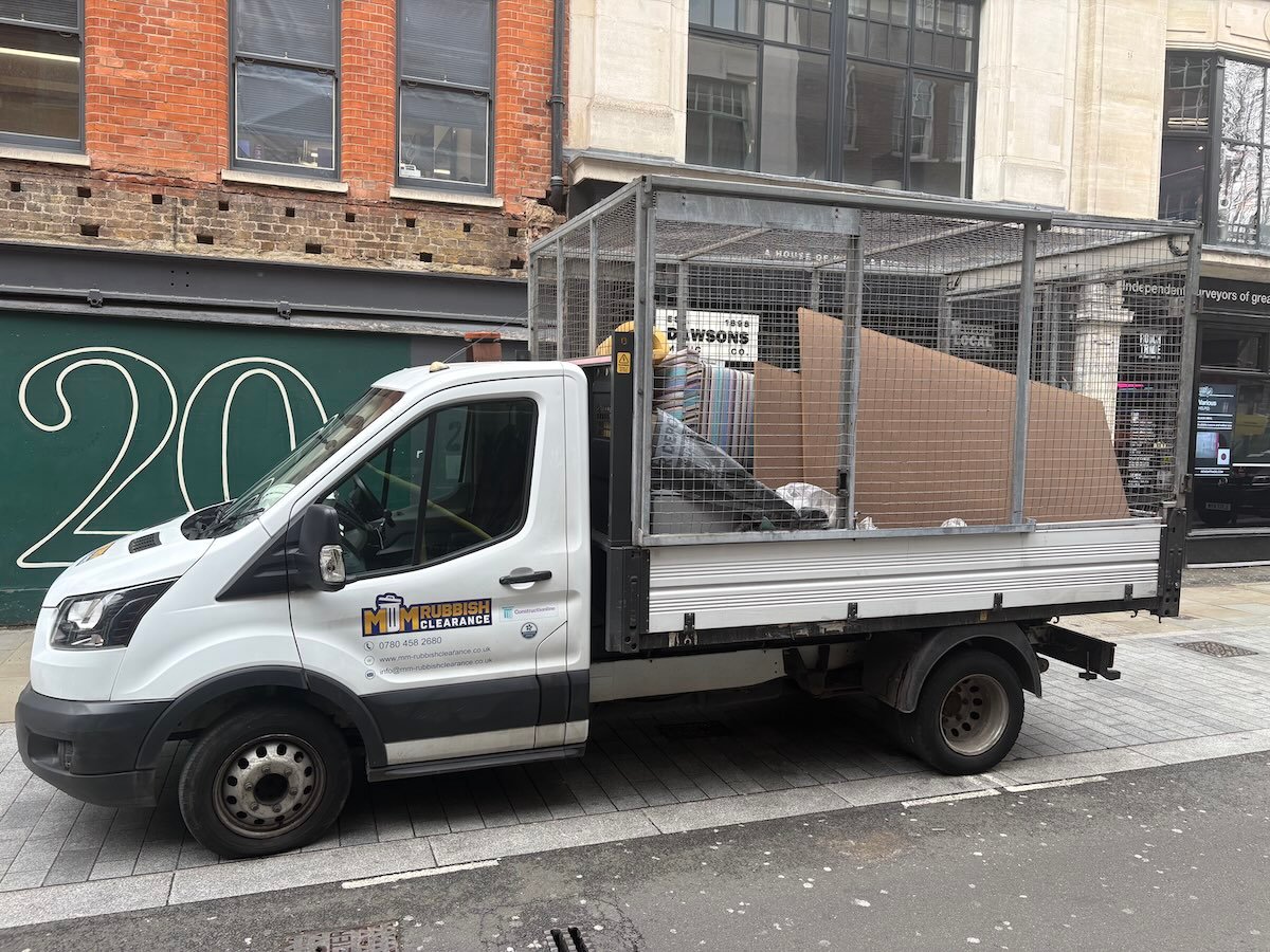 MM Rubbish Clearance truck loaded after a Central London rubbish clearance job