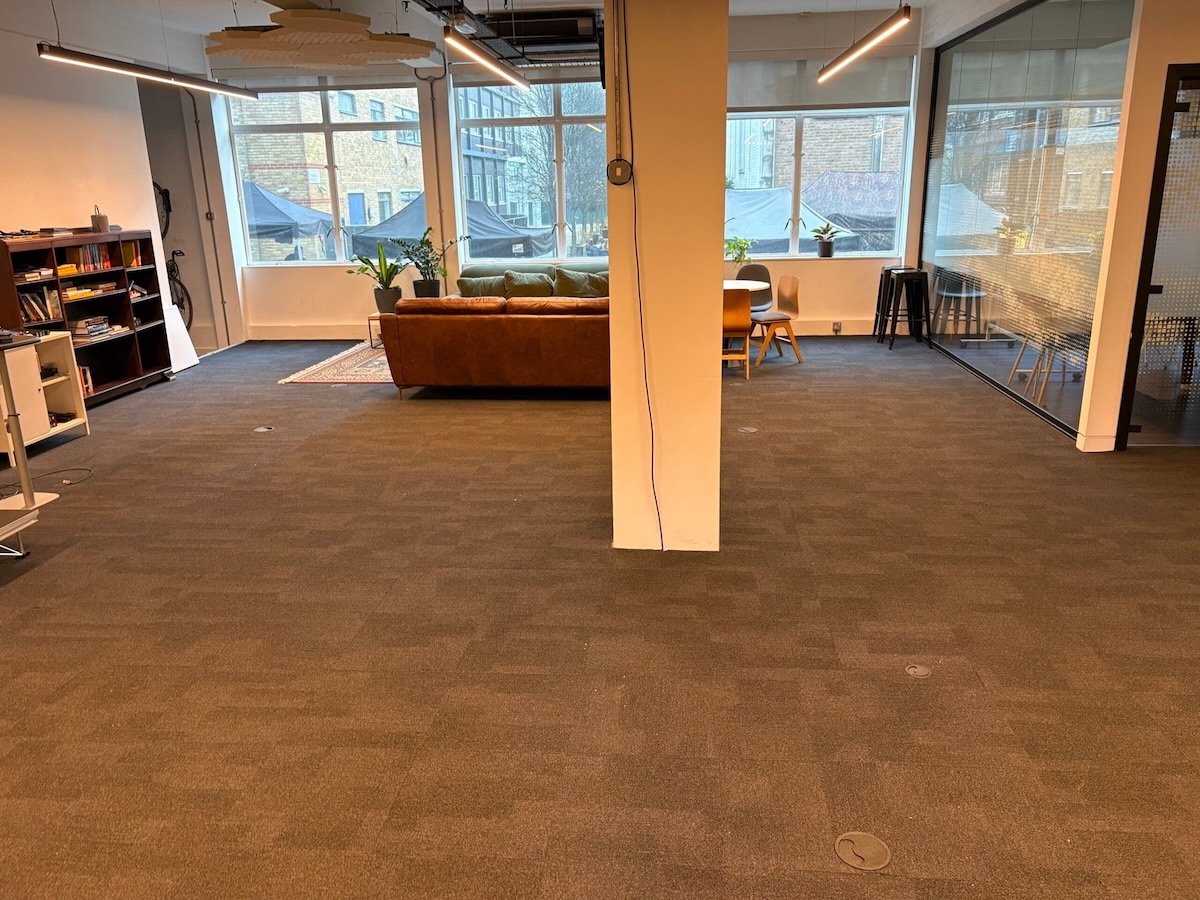 Office clearance after photo on Christopher Street EC2 showing cleared office space