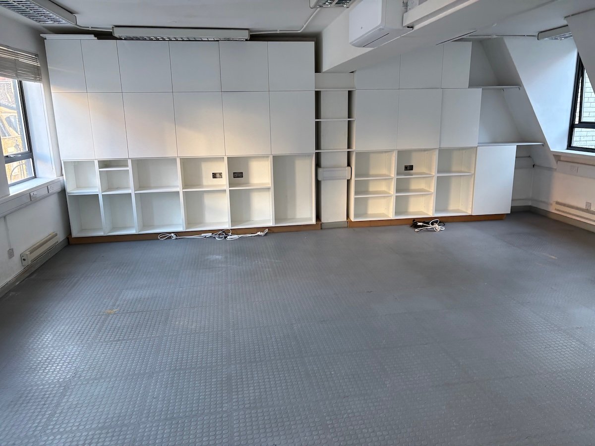 Office fit-out clearance after photo in Fitzrovia W1T showing cleared office space
