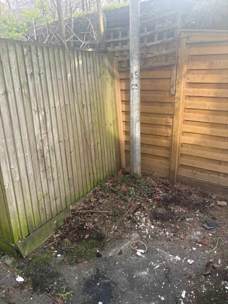 The same area in Camden Town NW1 left clear after the rubbish was removed