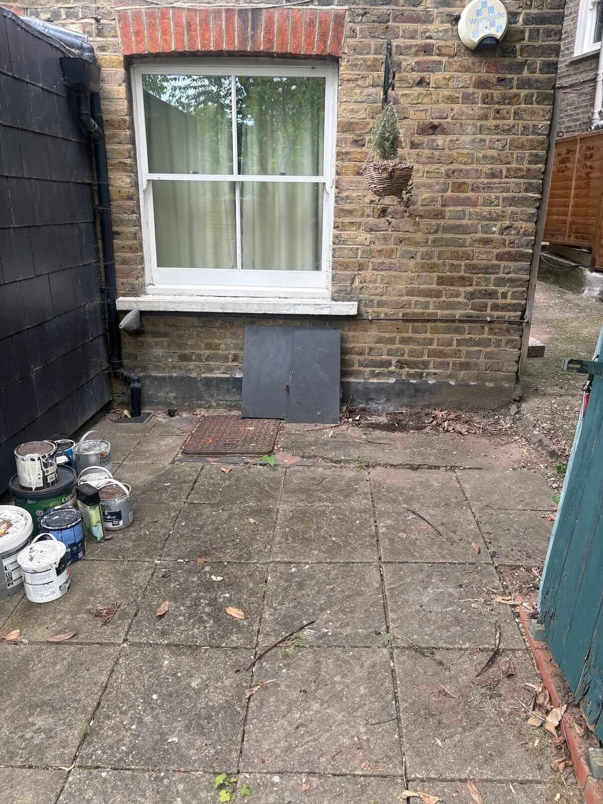 Rear of a Harringay, N4 property cleared after MM Rubbish Clearance removed the rubbish