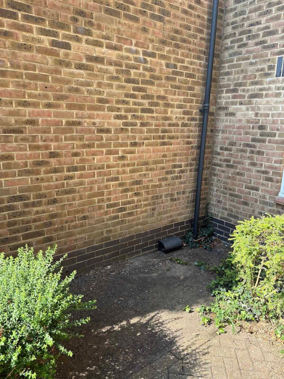 Courtyard on Leighton Road, Kentish Town NW5 clear after mattress and bed frame removal