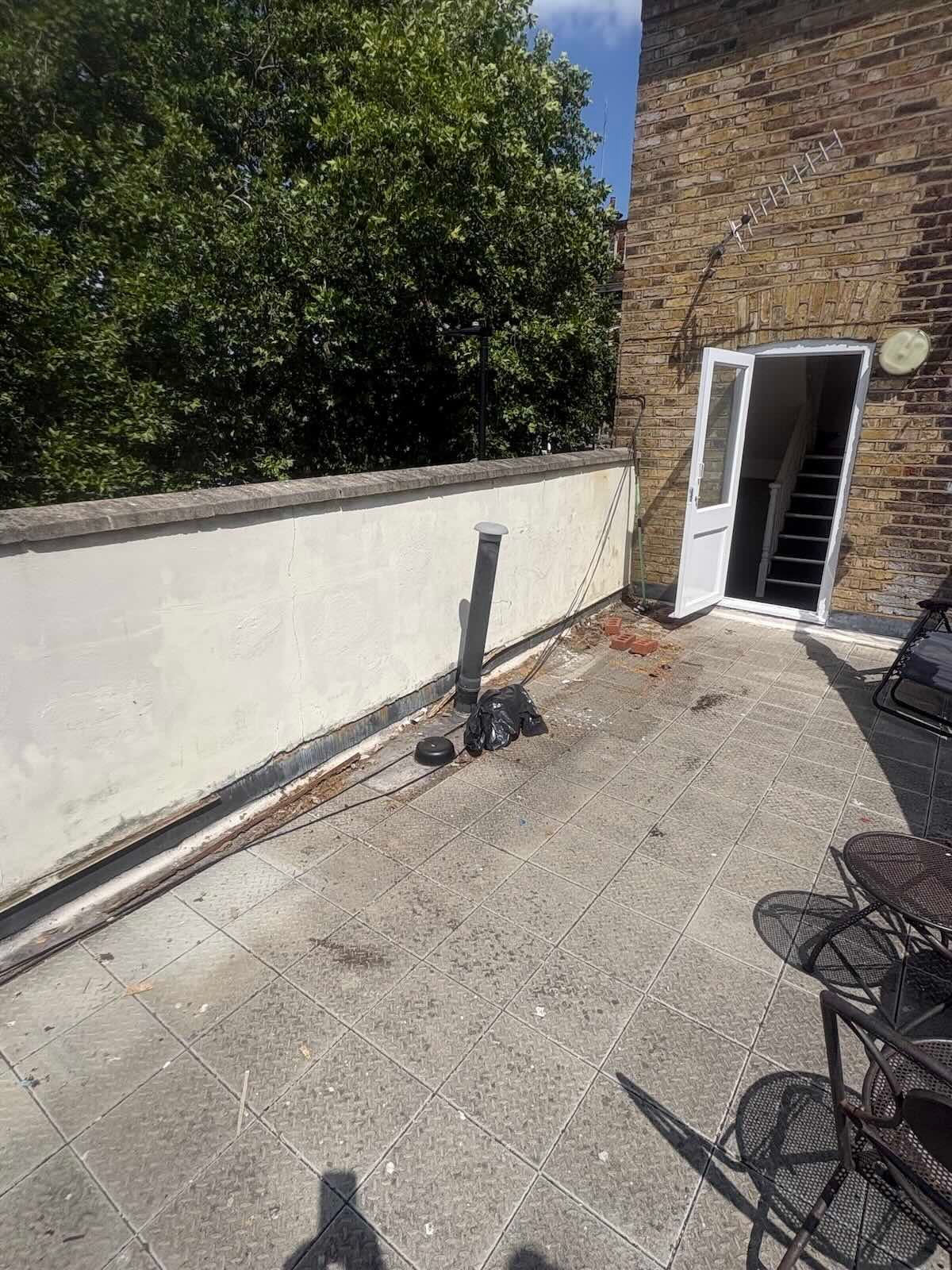 Same Burghley Road, Kentish Town NW5 roof terrace after MM Rubbish Clearance removed the unwanted items